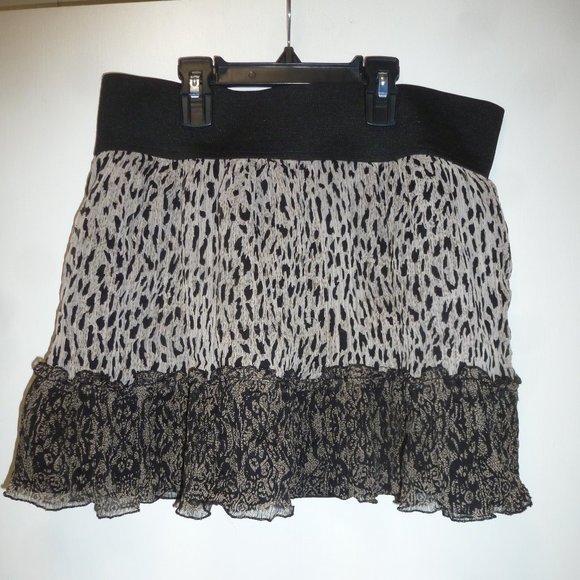 Sexy "Royal Love" Elastic waist 15" Cheetah Print Mini Skirt SzL - Picture 1 of 5